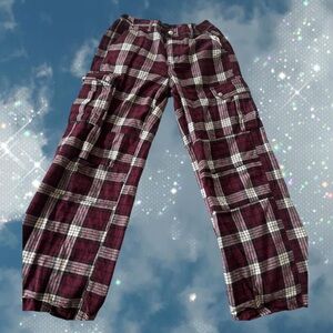 Plaid Y2K Baggy Cargo Pants